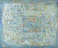 Aníbal Villacís, Retablo Colonial #3, Mixed media on board with gold leaf
