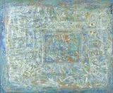 Aníbal Villacís, Retablo Colonial #3, Mixed media on board with gold leaf