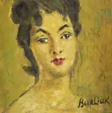 Head of a Woman by David Burliuk, Oil on board, sold Apr 2005