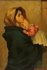 Joseph Malachy Kavanagh, Mother with Sleeping Child, Oil on canvas