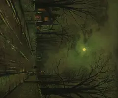 October'S Full Moon on Village Street by John Atkinson Grimshaw, Oil on canvas, offered Apr 2005
