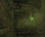John Atkinson Grimshaw, October'S Full Moon on Village Street, Oil on canvas