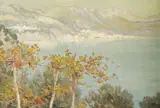 Giovanni Barbaro, View of Montreux Over Lake Geneva, Oil on canvas