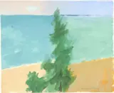 Herman Maril, Turquoise Harbor, Watercolor on paper