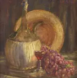 Samuel M. Palmer, Still Life with Golden Platter, Oil on canvas