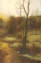 Robert Gaston Herbert, Winter Twilight Landscape, Oil on canvas
