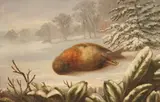 Bird in the Snow by English School, Oil on canvas, sold Jun 2005