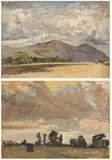 Untitled by English School, MOUNTAINS WITH CLOUDS, oil on canvas, sold Jun 2005
