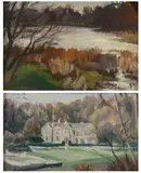James Hewitt, Harvest Cottage, Both oil on board