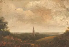 James Patchell Chettle, Untitled, CHURCH IN THE VALLEY, oil on panel
