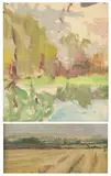 Untitled by English School, REFLECTIONS IN POND, oil on board, sold Jun 2005