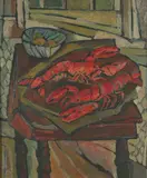 Erwin Wending, Untitled, LOBSTERS, oil on canvas
