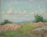 Ruth L. Osgood, Landscape View, Oil on board