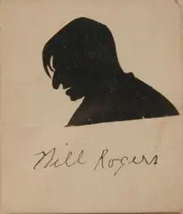 Fred Mason, Silhouette of Will Rogers, Ink on paper