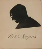 Fred Mason, Silhouette of Will Rogers, Ink on paper