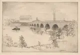 F. Dano Jackley, Memorial Bridge with Washington Monument and Lincoln Memorial, Etching - Plate: 9 in. x 12 1/2 in