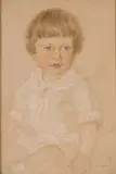 Louis E. Hels, Portrait of Little Boy, Pastel on paper
