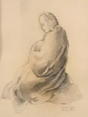 Mariette Lydis, Mother and Child, Graphite on paper