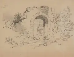 Edward Sickert, Untitled, ARCHWAY AMONG RUINS, graphite on paper