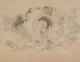 Edward Sickert, Untitled, ARCHWAY AMONG RUINS, graphite on paper