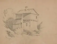 Edward Sickert, Old House, Graphite on paper