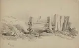 Edward Sickert, The Old Fence, Graphite on paper