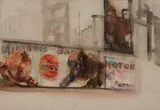 Irene Hodes Newman, Untitled, RINGLING BROTHERS BILLBOARD, watercolor
