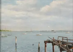 Richard Hauser, Old Pier, Oil on canvas
