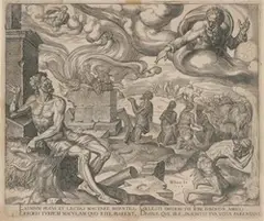 Marten van Heemskerck, A Scene of a Sacrifice, Engraving