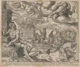 Marten van Heemskerck, A Scene of a Sacrifice, Engraving
