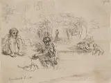 Rembrandt van Rijn, The Bathers, 1651 (B, Etching