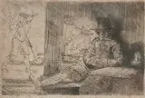 Rembrandt van Rijn, The Golf Player (B, Etching
