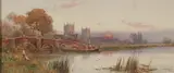 W. Stuart Lloyd, View of Wimborne Minster, Watercolor