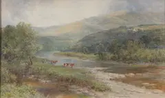 Harry E. Hime, View of North Wales, Watercolor