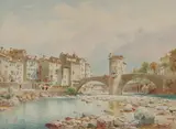 Henry B. Wimbush, View of Riverside, Watercolor