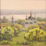 Russian School, Landscape with Church and River in Distance