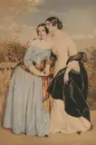 George Richmond, Two Sisters: Mrs, PARTRIDGE AND MISS CROKER, c. 1850 watercolor