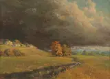 Russian School, Landscape with Autumn Trees and Approaching Clouds