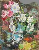 David Burliuk, Vase of Roses
