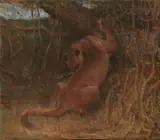 John Macallan Swan, Puma in Jungle, Oil on canvas