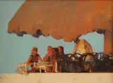 Kim English, Tourists, Oil on canvas