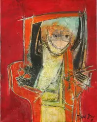 Flora Rey, Veiled Lady, Oil on canvas