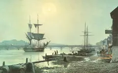 John Stobart, Georgetown: Water Street 1845, Colored lithograph