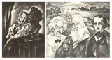 William S. Schwartz, Man with Portrait Bust, WITH EDGAR ALLEN POE - LITHOGRAPH #60, both signed in pencil, lower margins