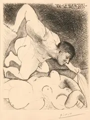 Pablo Picasso, Homme Devoilant Une Femme (Man Uncovering a Woman), Etching