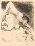 Pablo Picasso, Homme Devoilant Une Femme (Man Uncovering a Woman), Etching