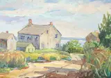 Marguerite M. Hawkins, Beach Houses, Oil on board