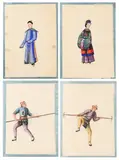 Anonymous, Chinese Costumes, Color and ink on paper; one album with seven images; one with twelve