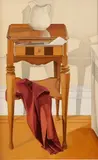 Laura Shechter, Telephone Table by the Radiator, Oil on board