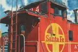 Don Wayne Hendricks, Santa Fe Railroad Caboose, Watercolor